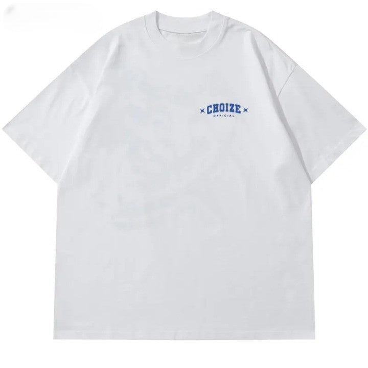 Letter Graphic Print Oversized T-Shirt  White M  - VONVEX