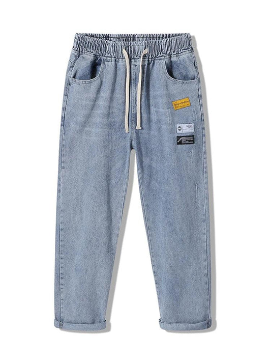 Light Blue Wide-leg Pant     - VONVEX