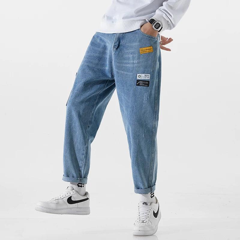 Light Blue Wide-leg Pant     - VONVEX