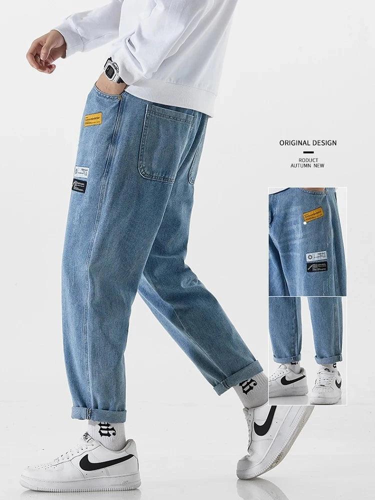 Light Blue Wide-leg Pant     - VONVEX