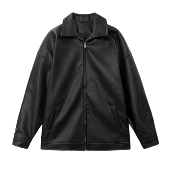 Luxury Leather Jacket  Black M  - VONVEX