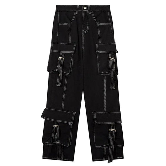 Multi Pocket Wide Leg Jean     - VONVEX