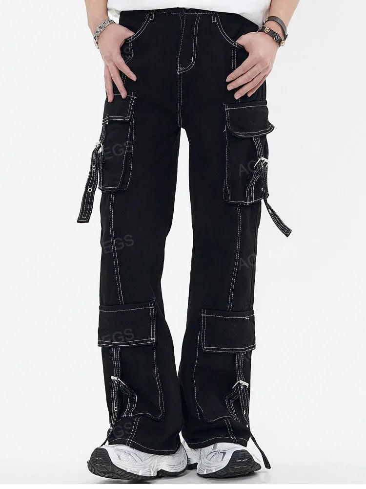 Multi Pocket Wide Leg Jean     - VONVEX