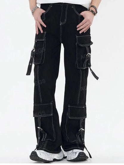 Multi Pocket Wide Leg Jean     - VONVEX