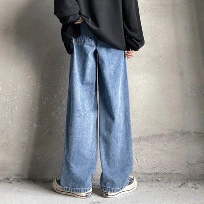 Oversized Anime Printed Denim Jeans     - VONVEX