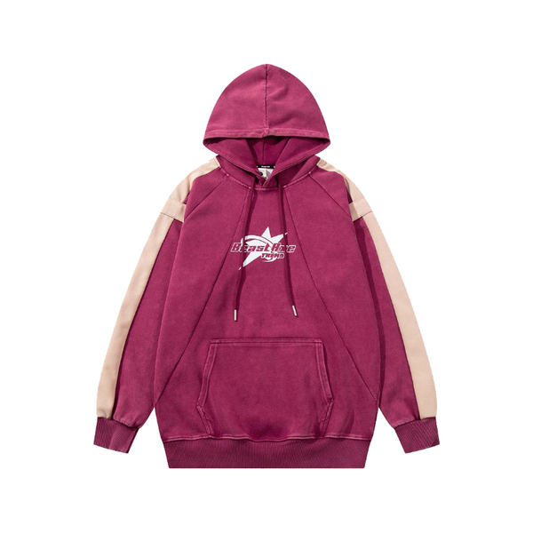 Star Emblem Contrast Hoodie     - VONVEX