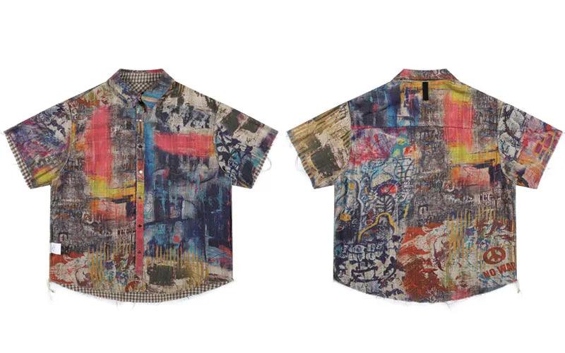 Retro Grapihc Double Side Oversized Shirt  PIC M  - VONVEX
