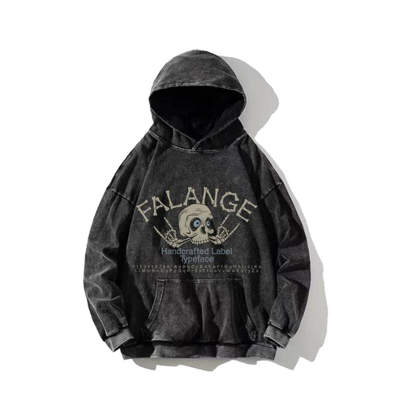 Y2K Skull Letter Print Hoodie     - VONVEX