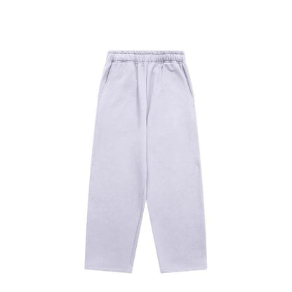 Solid Color Wide Leg Sweatpants  Grayish Purple S  - VONVEX