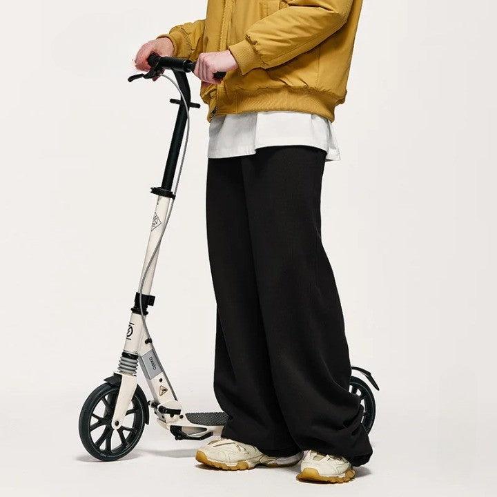 Solid Color Wide Leg Sweatpants     - VONVEX