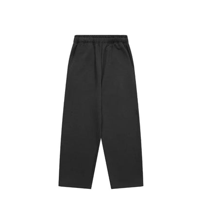Solid Color Wide Leg Sweatpants  Black S  - VONVEX