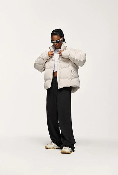 Solid Color Wide Leg Sweatpants     - VONVEX