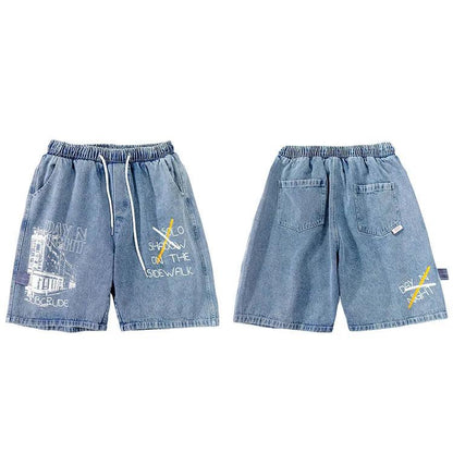 "SOLO SHADOW ON THE SIDEWALK" Cargo Short  Blue M  - VONVEX