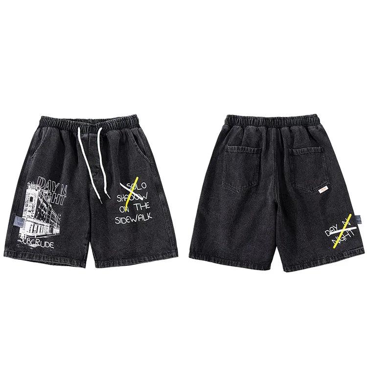 "SOLO SHADOW ON THE SIDEWALK" Cargo Short  Black M  - VONVEX