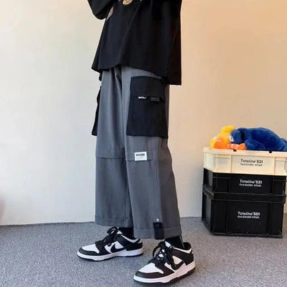 Straight Wide Leg Cargo Pant     - VONVEX