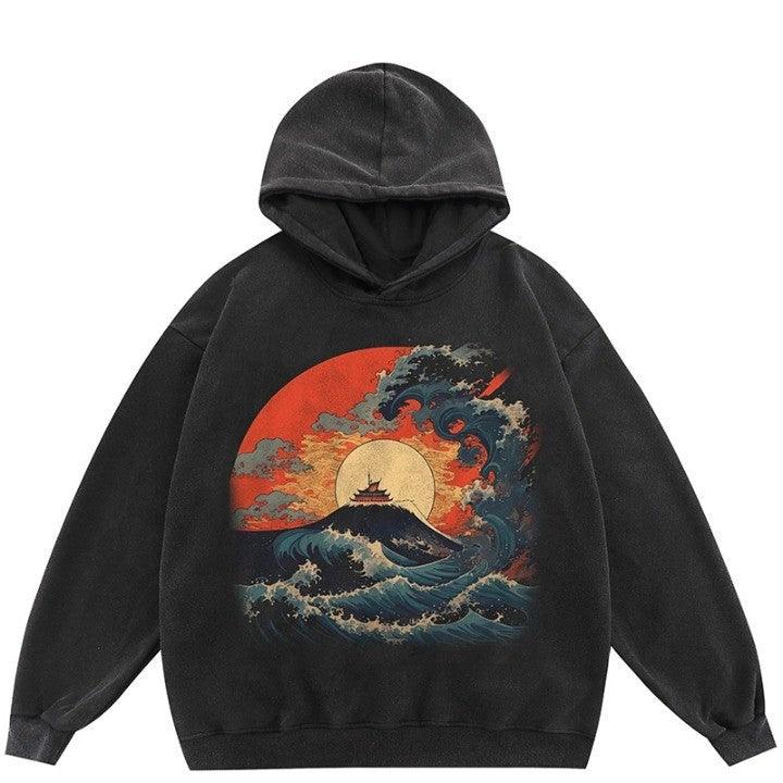 Sunset Sky Graphic Oversized Hoodie  Style-1 M  - VONVEX