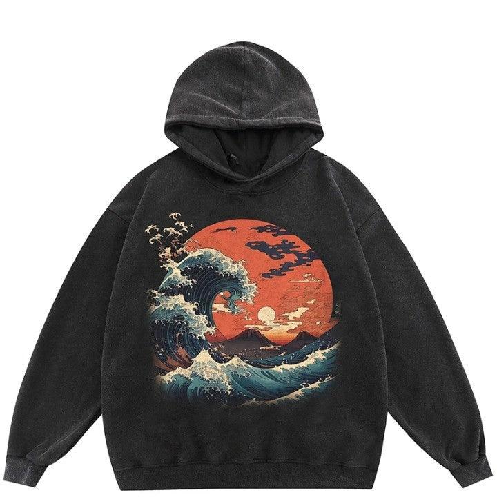 Sunset Sky Graphic Oversized Hoodie  Style-4 XL  - VONVEX
