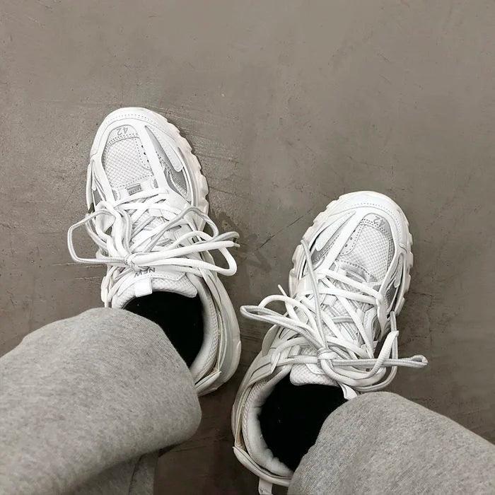 Trendy Casual Chunky Sneaker  White 36  - VONVEX