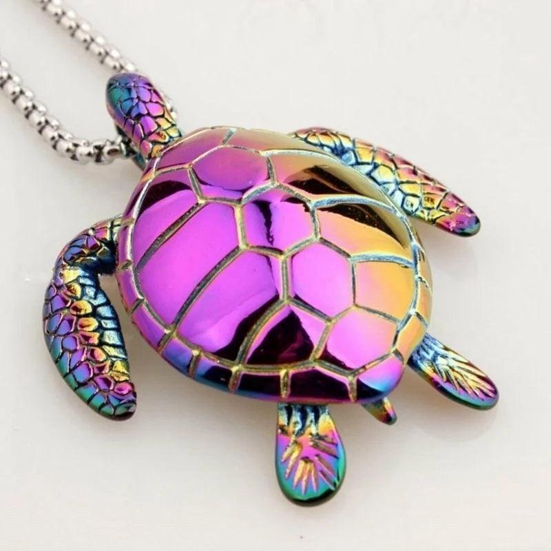 Turtle Pendant Necklace  Multicolor   - VONVEX