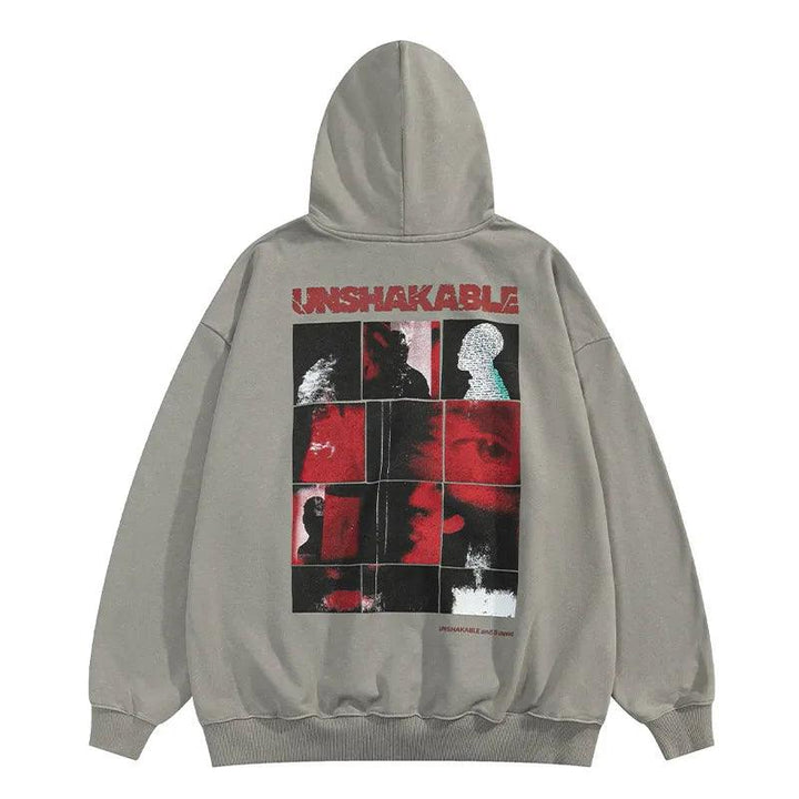 UNSHAKABLE Gothic Style Graphic Hoodie  Gray S  - VONVEX