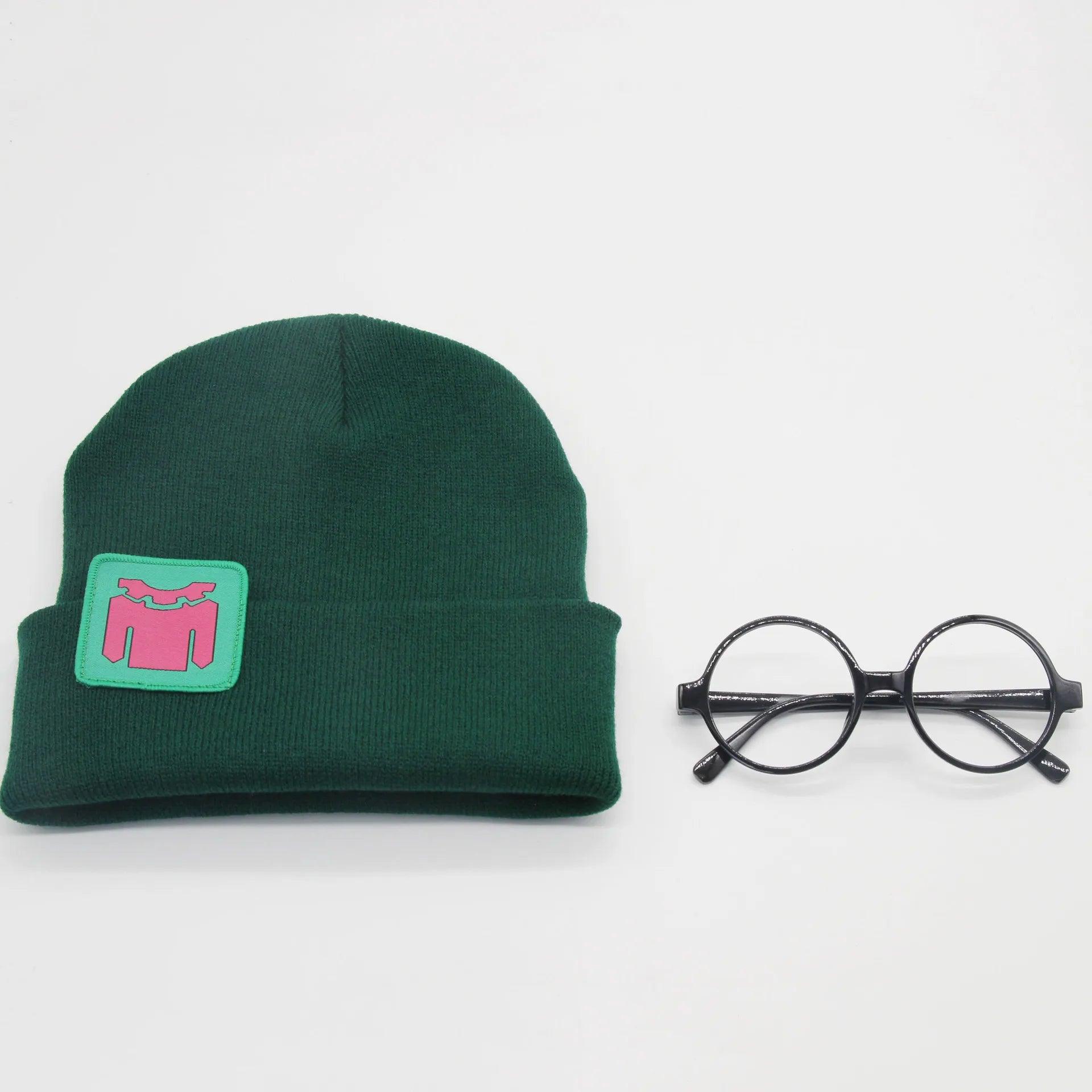 VALORANT Knitted Green Beanie Cap  Green with glasses   - VONVEX