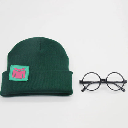 VALORANT Knitted Green Beanie Cap  Green with glasses   - VONVEX