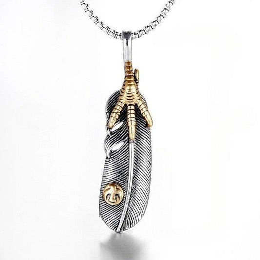 Vintage Feather Silver Neacklace     - VONVEX