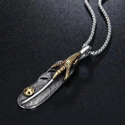 Vintage Feather Silver Neacklace  Style   - VONVEX