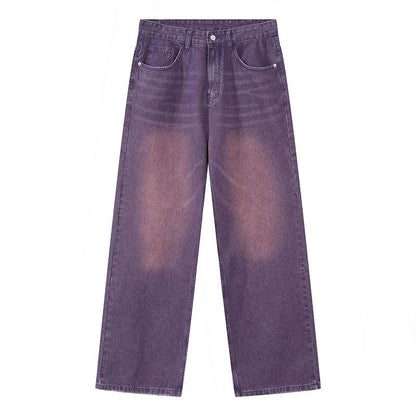 Vintage Straight Wide Leg Pant  Purple S  - VONVEX