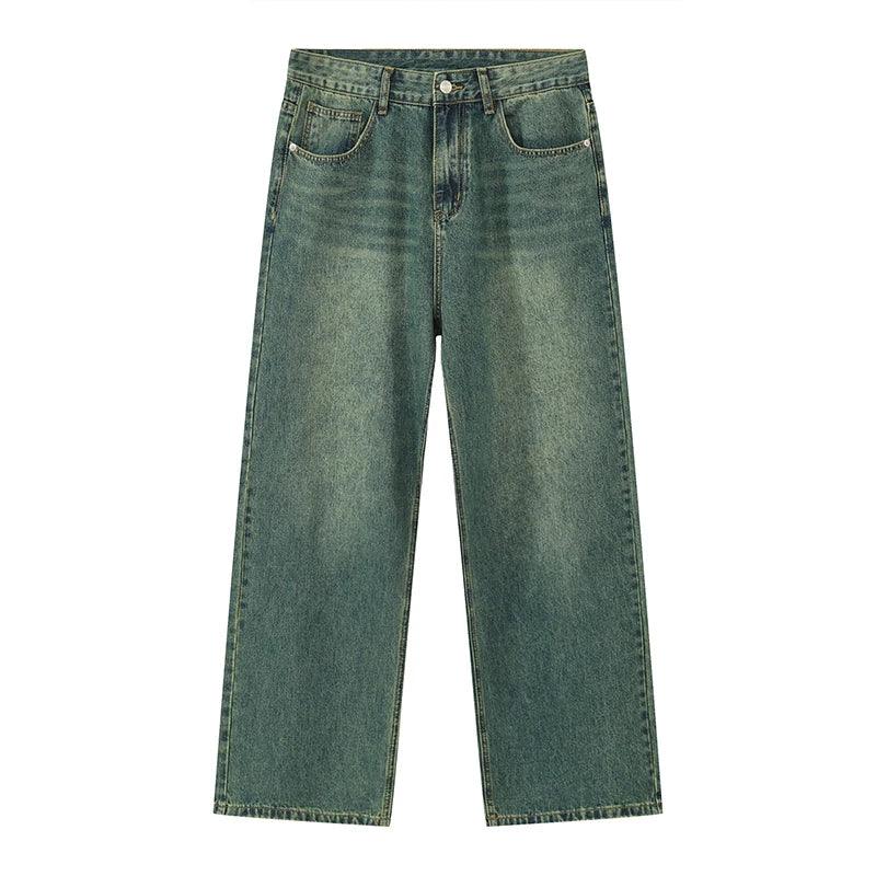 Vintage Straight Wide Leg Pant  Dark Green S  - VONVEX