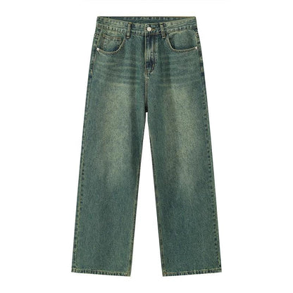Vintage Straight Wide Leg Pant  Dark Green S  - VONVEX