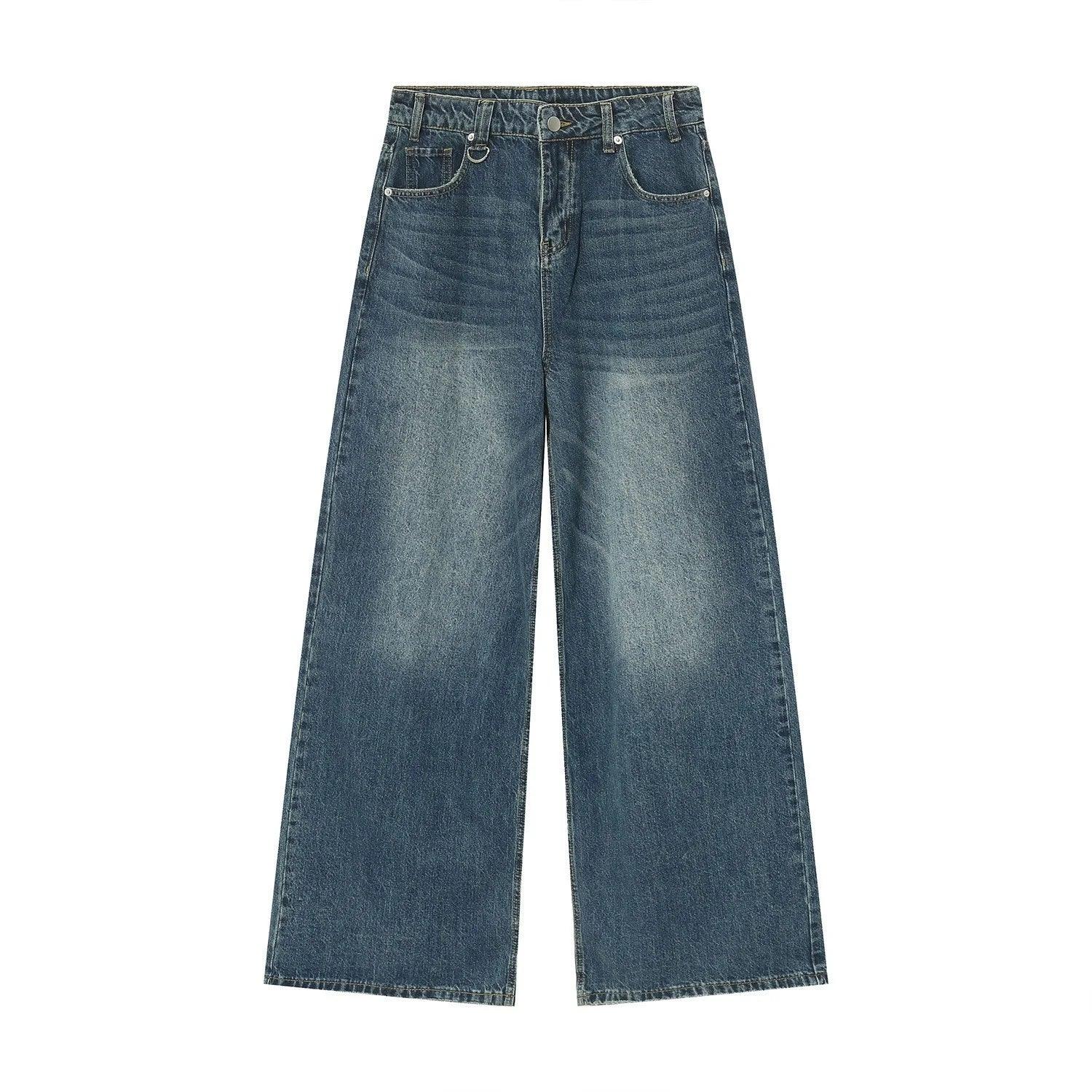 Vintage Wide Leg Denim Jean  Asian Size L Blue  - VONVEX