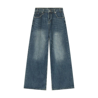 Vintage Wide Leg Denim Jean  Asian Size L Blue  - VONVEX