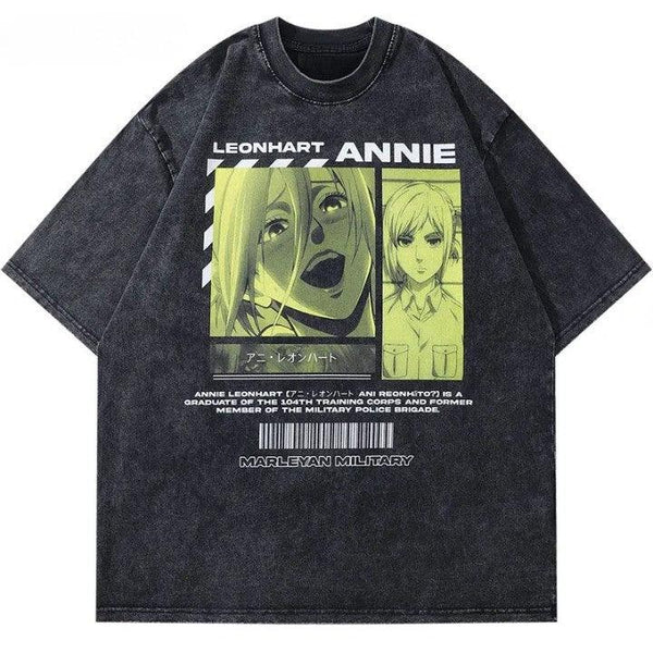 Y2K LEONHART Anime Oversized T-Shirt  Black M  - VONVEX