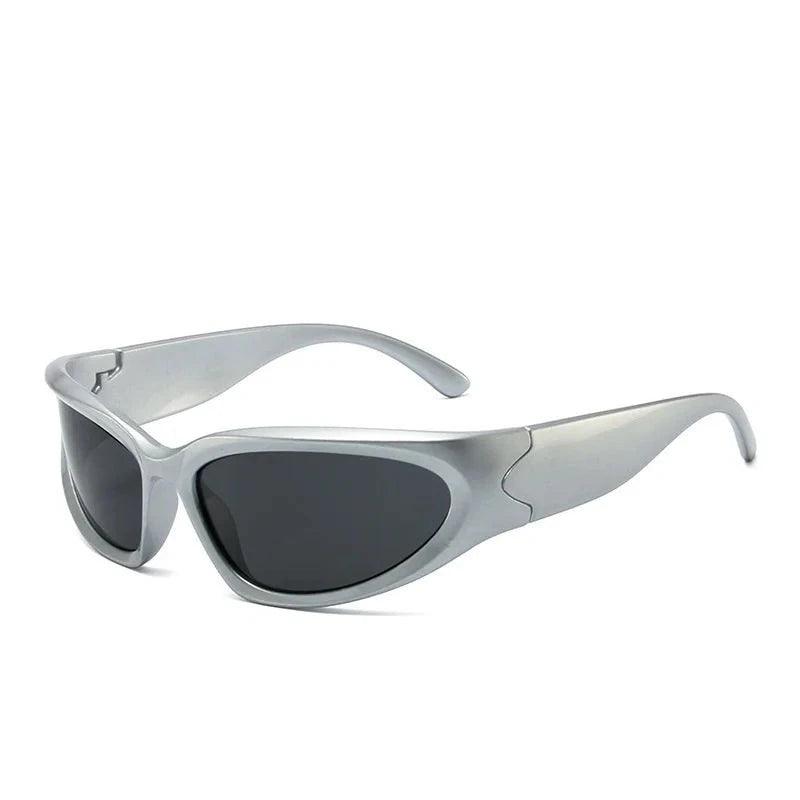 Y2K Luxury Punk Sport Sunglass  Silver-Black Goggles  - VONVEX
