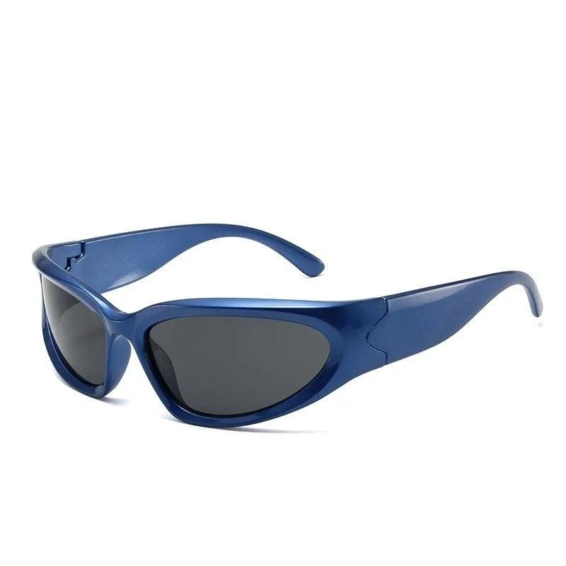 Y2K Luxury Punk Sport Sunglass  Blue Frame Goggles  - VONVEX