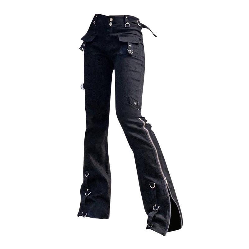 Y2K Noir Patch Electro Jeans  Black L  - VONVEX
