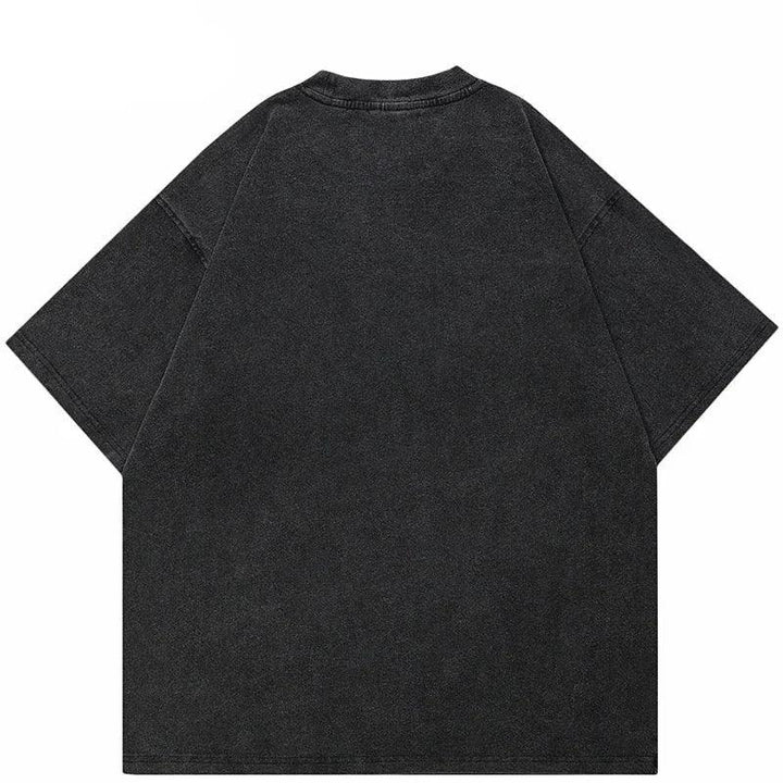 Y2K Purple Graphic Horror Castle T-Shirt     - VONVEX