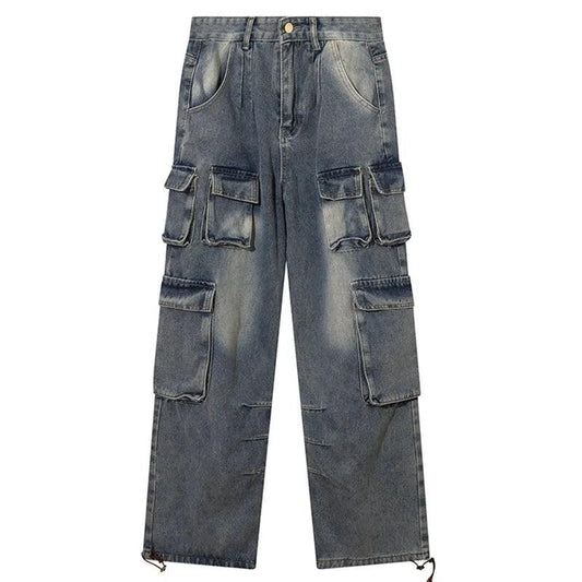 Y2K Retro Cargo Denim Pant     - VONVEX