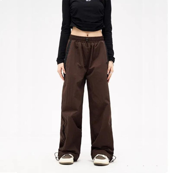 Y2k Retro Solid Wide Leg Sweatpant     - VONVEX