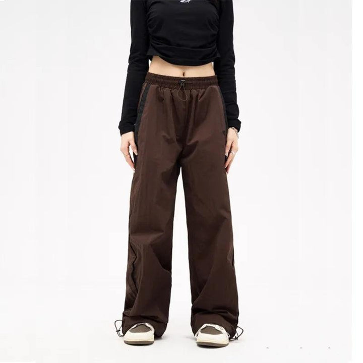 Y2k Retro Solid Wide Leg Sweatpant     - VONVEX