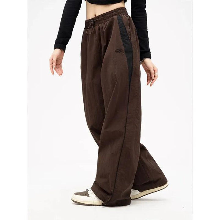 Y2k Retro Solid Wide Leg Sweatpant     - VONVEX