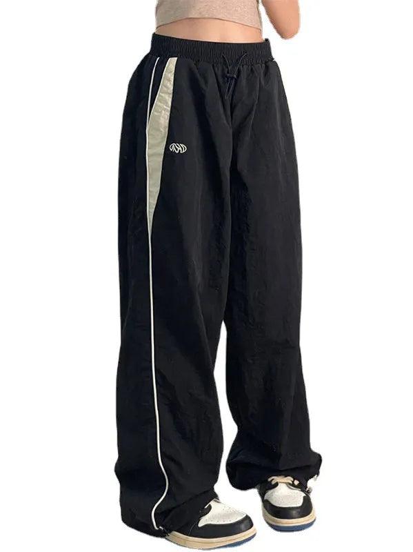 Y2k Retro Solid Wide Leg Sweatpant  black 2XL  - VONVEX