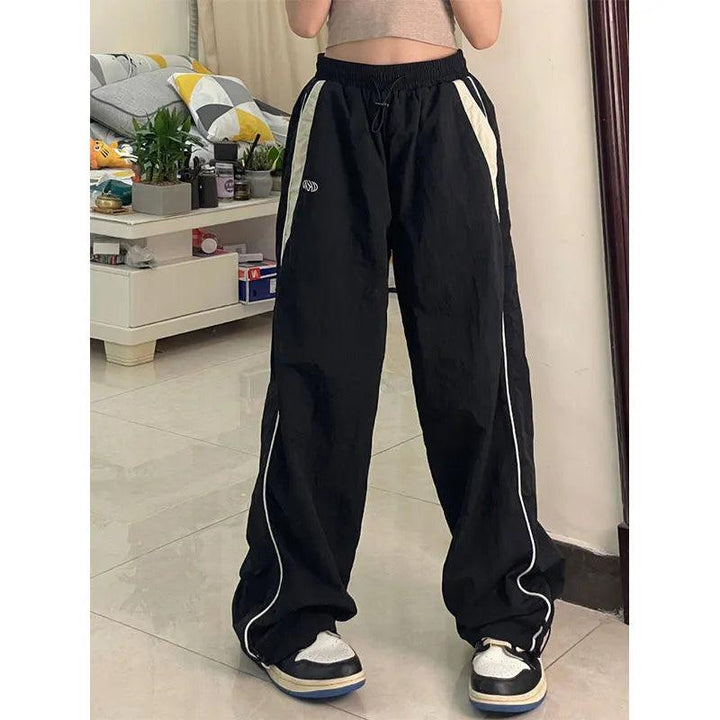 Y2k Retro Solid Wide Leg Sweatpant     - VONVEX