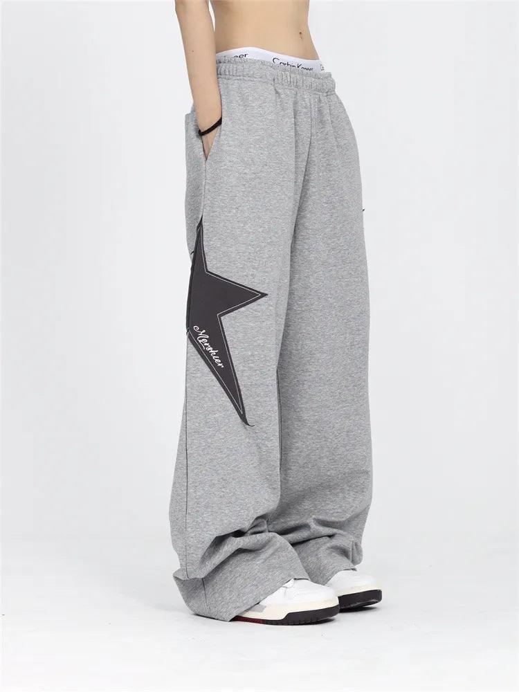 Y2K Vintage Star Sweatpants bottom    - VONVEX