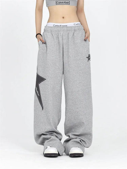 Y2K Vintage Star Sweatpants bottom    - VONVEX