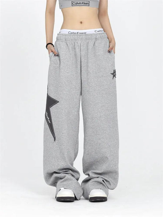 Y2K Vintage Star Sweatpants bottom    - VONVEX