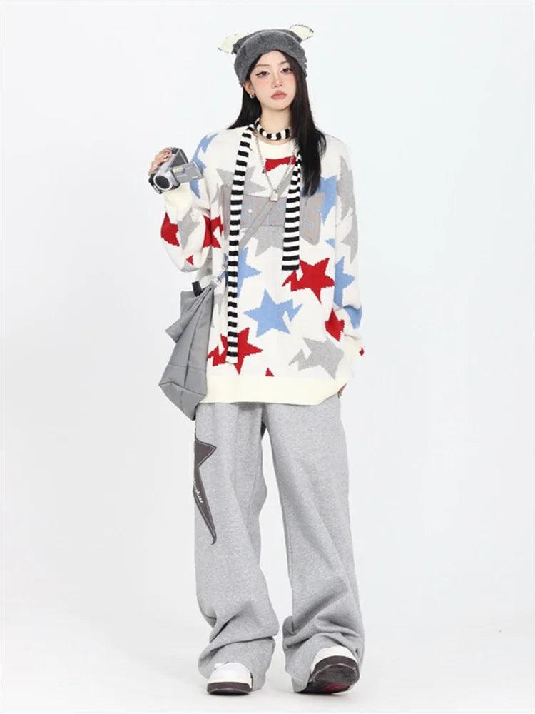 Y2K Vintage Star Sweatpants bottom    - VONVEX