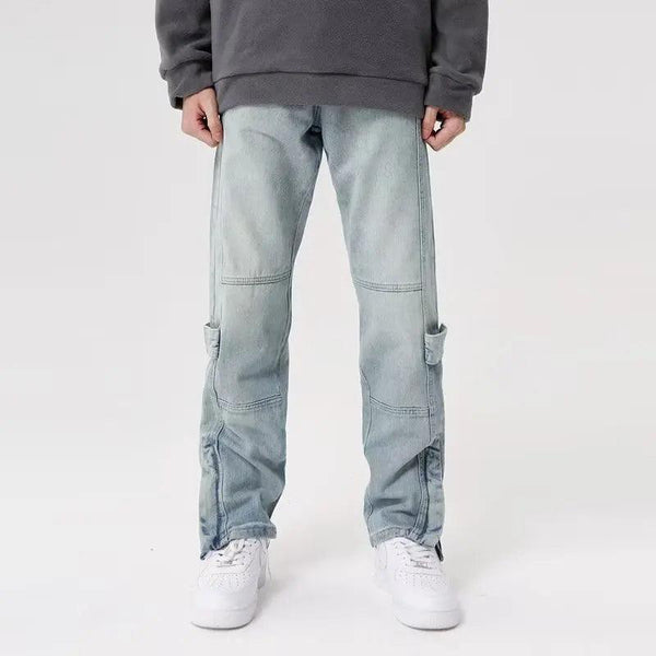Y2K Washed Blue Baggy Jean     - VONVEX