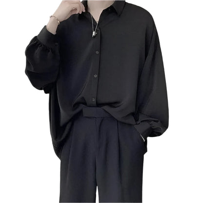 Casual Long-sleeved Shirt  Black M  - VONVEX